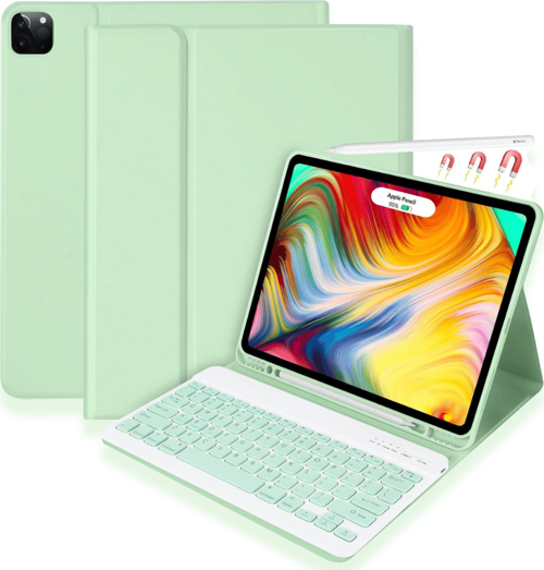 iPad Air 11 inç M2 Çipli 2024 6. Nesil Uyumlu Klavyeli Stand Özellikli Renkli Tablet Kılıfı