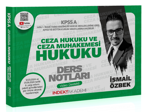2024 KPSS A Grubu Ceza Hukuku ve Ceza Muhakemesi Hukuku Video Ders Not İndeks Akademi Yayıncılık