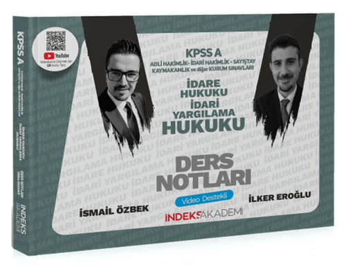 2024 KPSS A Grubu İdare ve İdari Yargılama Hukuku Video Ders Notları İndeks Akademi Yayıncılık
