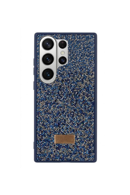 Samsung S26 Ultra Uyumlu Darbe Dayanıklı Işıltı Taş Detaylı Melt Silikon Kılıf Lacivert