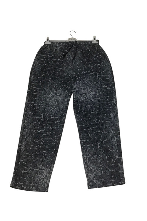 KADIN DESENLİ BELİ LASTİKLİ CEPLİ KALIN KIŞLIK PANTOLON