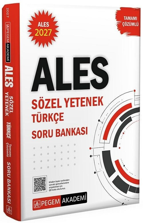 Pegem 2027 ALES Türkçe Sözel Yetenek Soru Bankası Çözümlü Pegem Akademi Yayınları