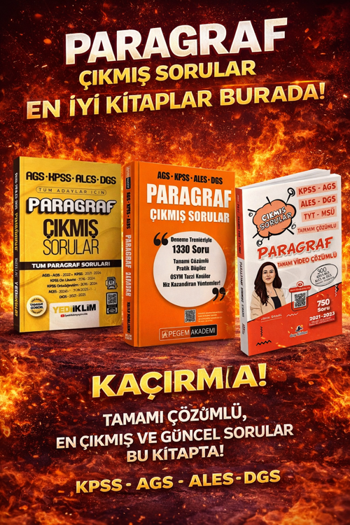 Yediiklim Tüm Paragraf Soruları Çıkmış Sorular & Paragraf Çıkmış Sorular Pegem & Dizgi Kitap KPSS AGS ALES DGS TYT MSÜ T