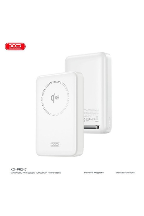 PR247 10000mAh Qi2 Sertifikalı MagSafe Powerbank – 30W PD USB-C Çıkışlı Standlı Kablosuz Şarj