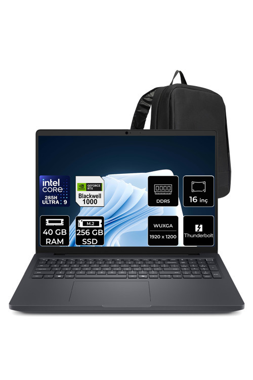 Pro Max 16 Core Ultra 9 285H RTX Pro 1000 Blackwell 8GB 40GB RAM 256GB SSD 16" FHD+ FreeDOS MC16250P325 İş İstasyonu + PER4 Çanta