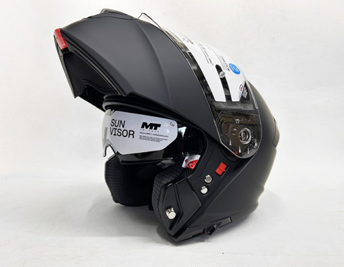 Kask Genesis Sv Pure A1 Mat Siyah Çene Açılır Kask Iç Güneş Vizörlü