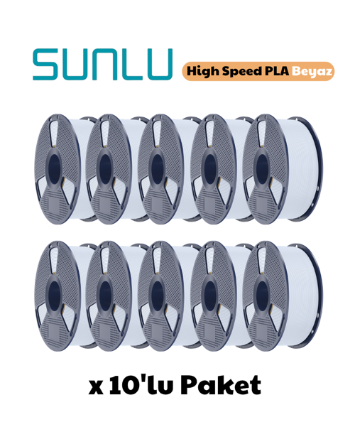 High Speed PLA Filament Beyaz 1.75mm 1kg (10 Adet)