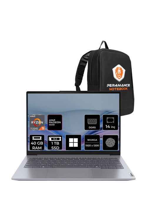 ThinkBook 14 Gen 7 Ryzen 5 7535HS 40GB RAM 1TB SSD 14" FHD+ W11P Dizüstü Bilgisayar