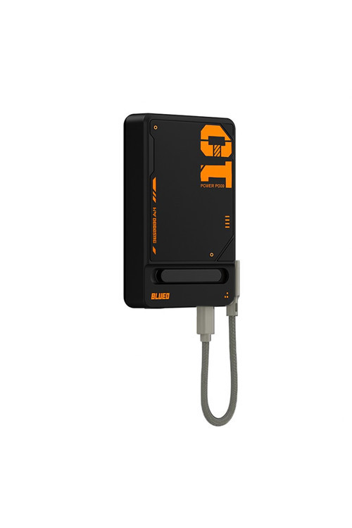 PD 20W MF MagSafe Uyumlu Type-C Çift Çıkışlı 5000 Mah Standlı Kablosuz Powerbank Şarj Aleti Siyah