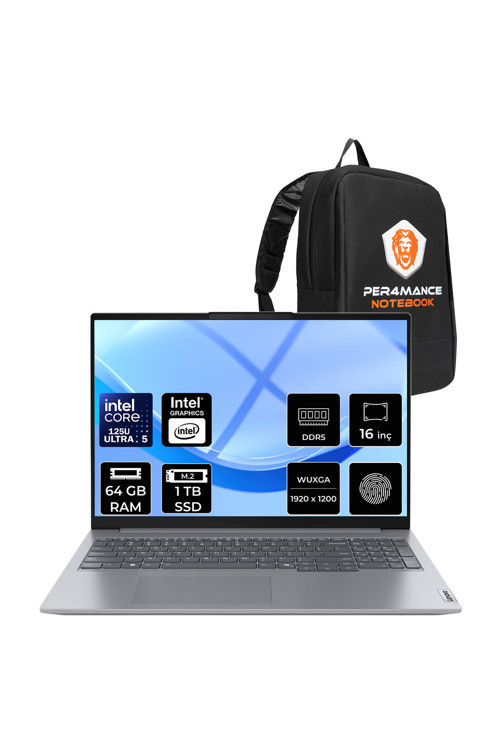 ThinkBook 16 Gen 7 Core Ultra 5 125U 64GB RAM 1TB SSD 16" FHD+ FreeDos Dizüstü Bilgisayar