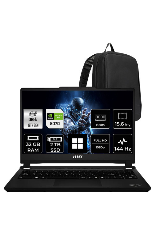 Cyborg 15 Max Core i7 13620H RTX 5070 8GB 100W 32GB RAM 2TB SSD 15.6" Full HD 144Hz Win11 Home C13WG070XTRP322 Gaming Laptop + PER4 Çanta