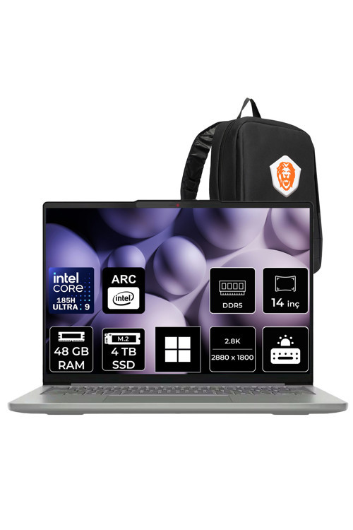 IdeaPad Slim 5 14IMH10 Ultra 9 185H 48GB RAM 4TB SSD 14" 2.8K (2880x1800) OLED W11P Dizüstü Bilgisayar