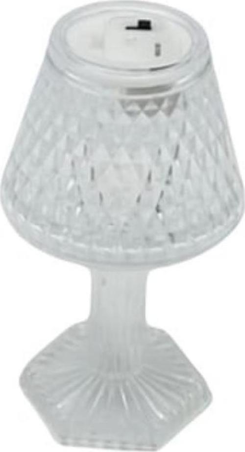 Dekoratif Şeffaf Pilli Mini Abajur 12 cm