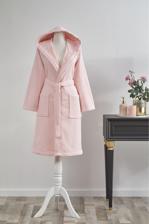 Bright Kapşonlu Çocuk Bornozu 5/6 Yaş-Pembe