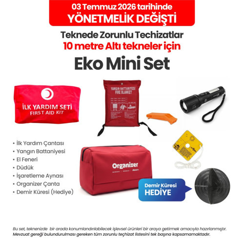 Eko Mini Set – 10 metre Altı Tekneler İçin Yeni Yönetmeliğe Uygun Zorunlu Tekne Teçhizatı