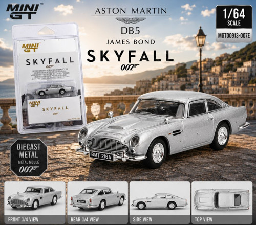 1/64 Aston Martin DB5 Skyfall James Bond 007 English Blister Paket MGT00913-007E