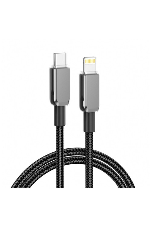 27w Pd Quick Fast Usb-c Type-c To Lightning Iphone Ipad Uyumlu Hasır Data Şarj Kablosu Siyah