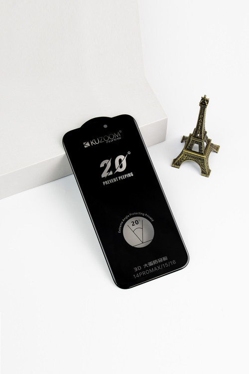 20° Hafif Kavisli Anti-Peep iPhone 16/15/14 Pro Max Uyumlu Temperli Hayalet Cam Ekran Koruyucu