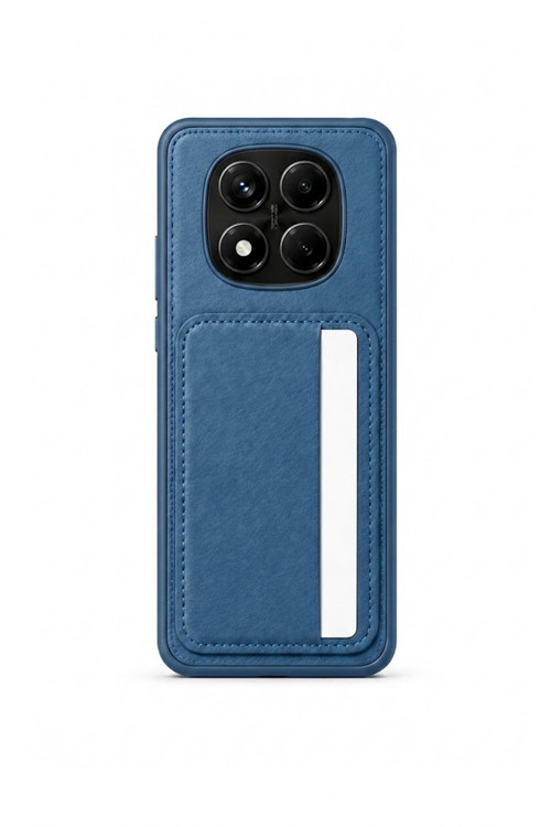Cardx Redmi Note 14 Pro Uyumlu Vegan Deri Kartlıklı Kamera Korumalı Kılıf Lacivert