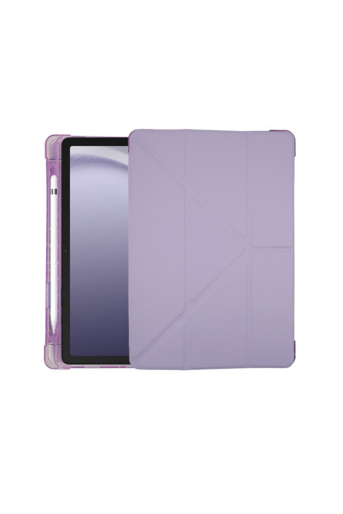 iPad 11. Nesil (A16) Uyumlu Standlı Smart Tablet Kılıfı & Kapaklı - Kalem Bölmeli Açık Mor