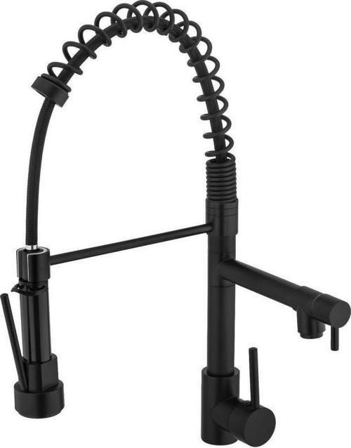 Siyah Çiftli Endüstriyel Mutfak Bataryası pirinç gövde paslanmaz spiralli mutfak bataryası