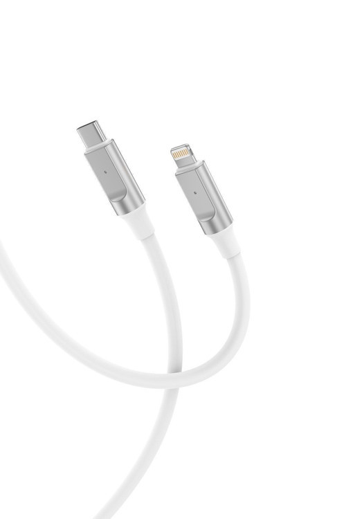 Şarj Kablosu Nb-q252a Beyaz Lightning 27w Iphone Ipad Silikon
