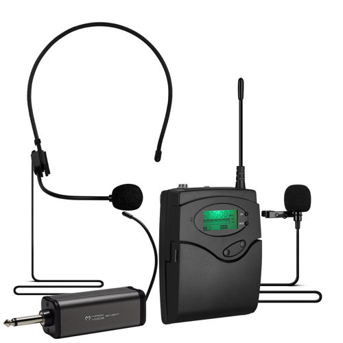 MV-1303Y UHF 1 Yaka + 1 Headset Kablosuz Profesyonel Telsiz Mikrofon