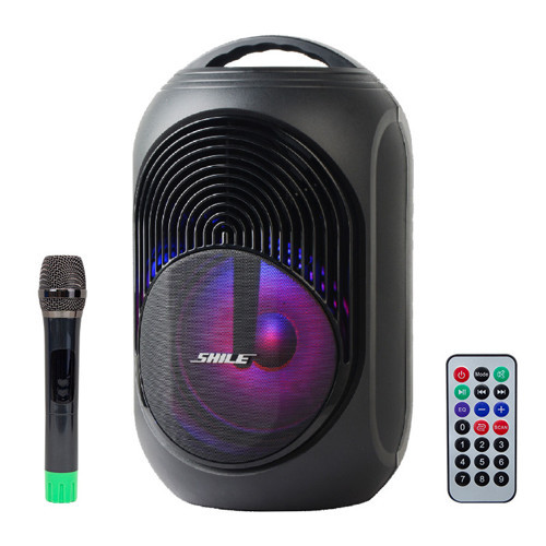 SL-2018A El Mikrofonlu-Kumandalı USB/SD/BT Işıklı Taşınabilir Şarjlı Seyyar Anfi