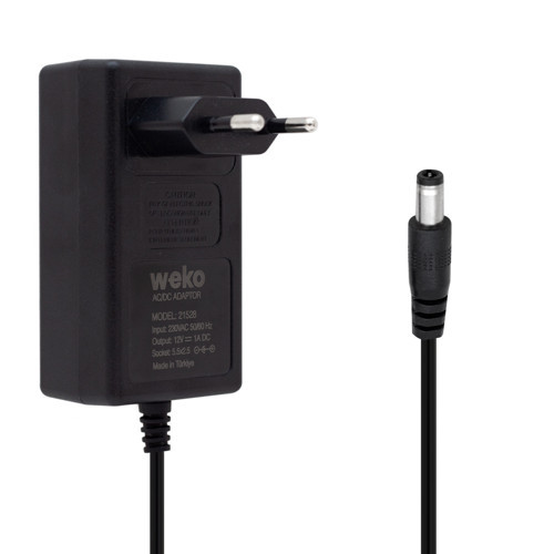 14.4 Volt - 1 Amper 5.5*2.5 Uçlu Plastik Işıklı Kasa Priz Tip Adaptör