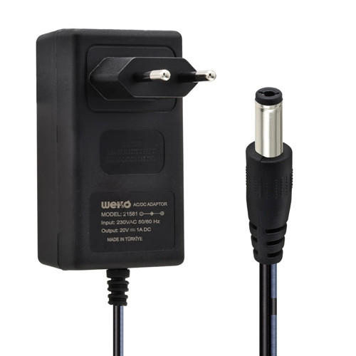 20 Volt - 1 Amper 5.5*2.5 Uçlu Priz Tipi Adaptör