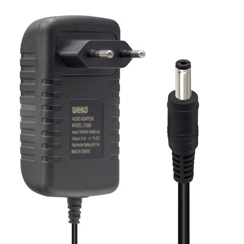 8.4 Volt - 1 Amper 8.4 Watt 5.5*2.5 Uçlu Lityum Pil Ledli Yerli Üretim Şarj Adaptörü