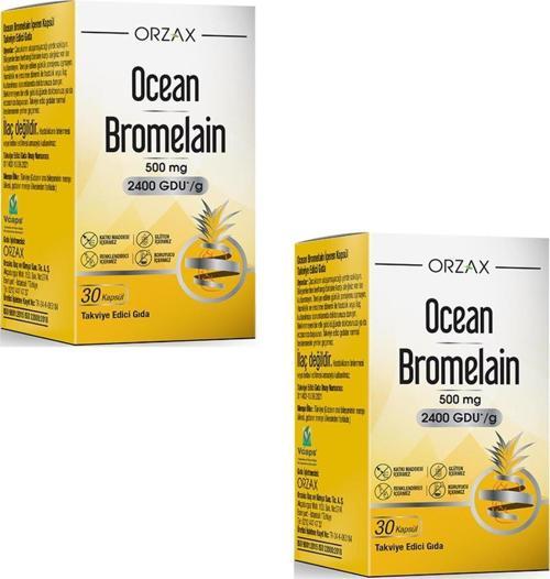 Bromelain 500 Mg Takviye Edici Gıda 30 Kapsül 2 Adet