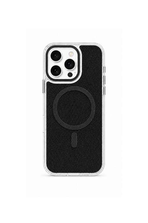 İphone 16 Pro Max Uyumlu Uniq Magsafe Özellikli Keten Kaplamalı Sararmaz Sert Telefon Kılıf
