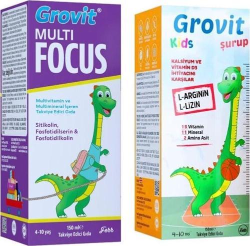 Kids Multivitamin Şurup 150 Ml - Grovit Multi Focus Konsatrasyona Yardımcı Şurup
