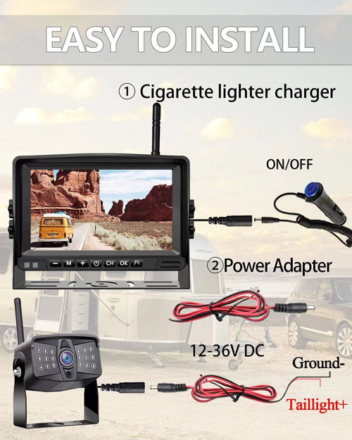 DVR T70-F19 Kablosuz Araç Kamera ve Monitör Seti