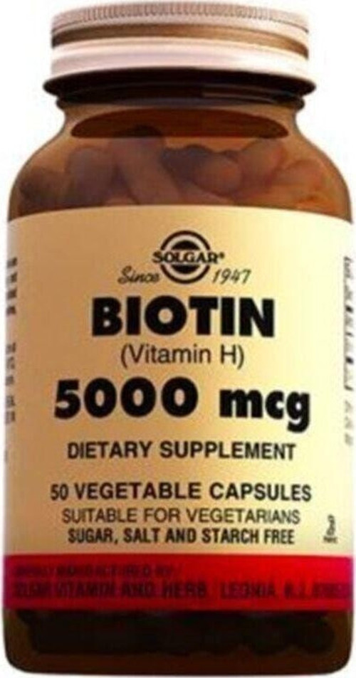 Biotin 5000 Mg - 50 Bitkisel Kapsül