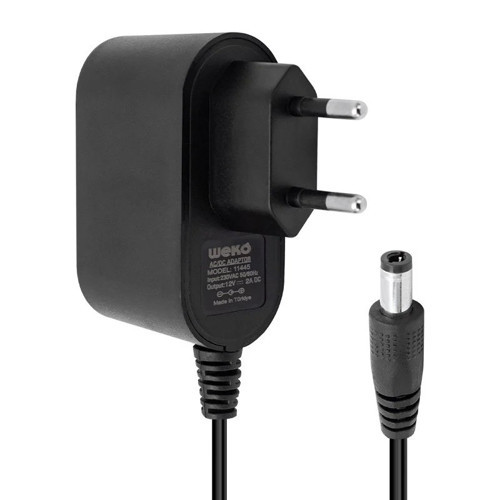 12 Volt 2 Amper 24 Watt Plastik Kasa Priz Tipi Adaptör (5.5x2.5 Uçlu)