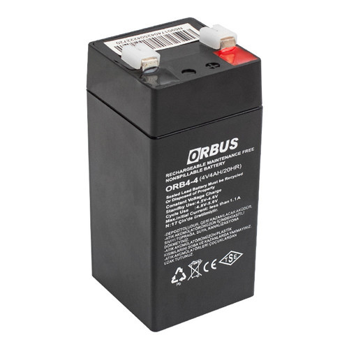 ORB4-4 4 Volt 4 Amper Dik Akü (45x45x100 Mm)