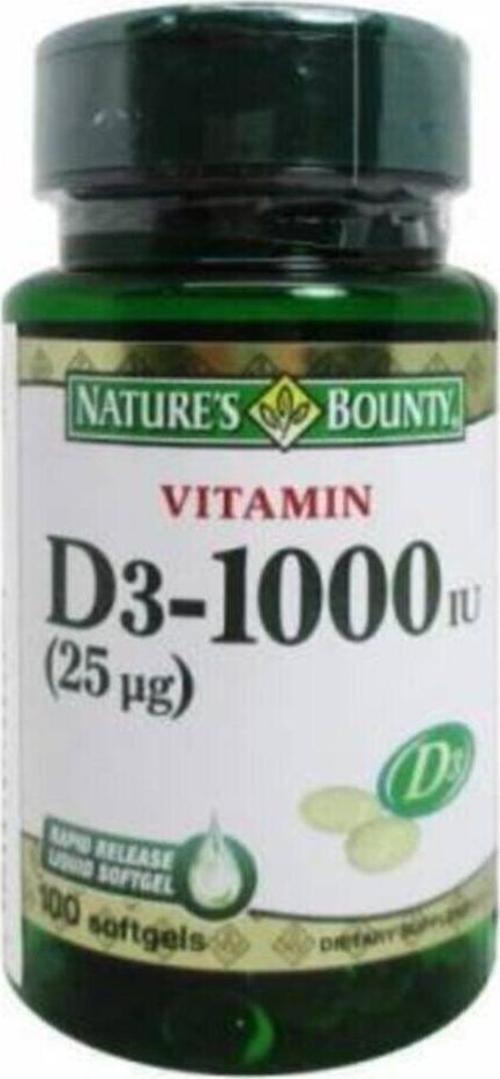 Nature'S Bounty Vitamin D3 1000 Iu 100 Softjel