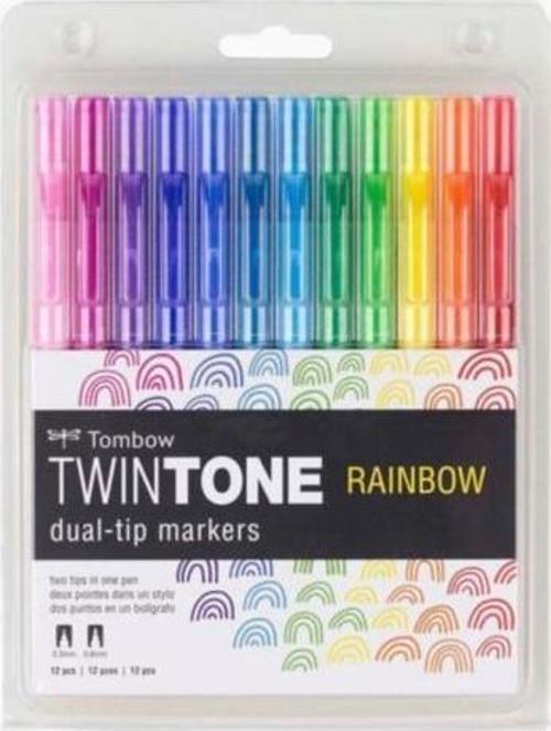 Twintone Çift Uçlu Kalem Seti 12 Renk Gökkuşağı Renkleri