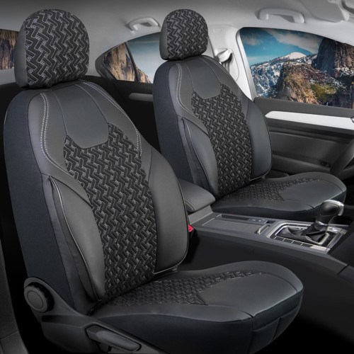 Acura MDX Uyumlu Lüx Deri Detaylı Oto Koltuk Kılıfı Ön Arka Takım Lotus SİYAH BEYAZ