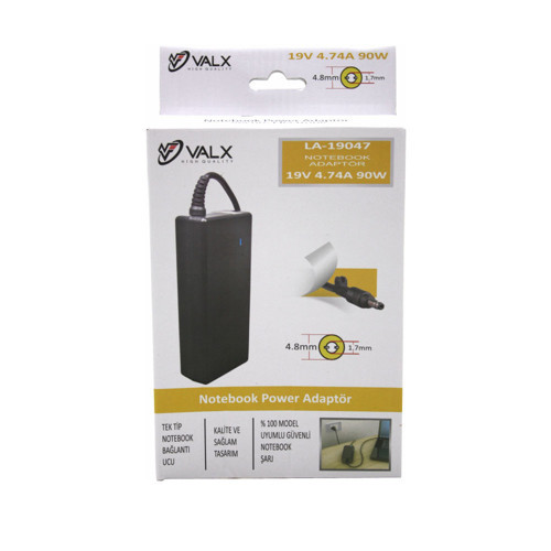 19V 4.74A 90W Notebook Adaptörü 4.8x1.7mm Hp Uç