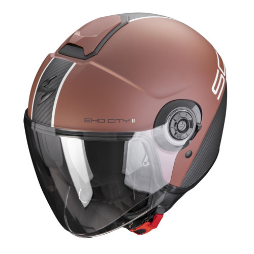 EXO City 2 Carbo Açık Motosiklet Kaskı Kahverengi Siyah