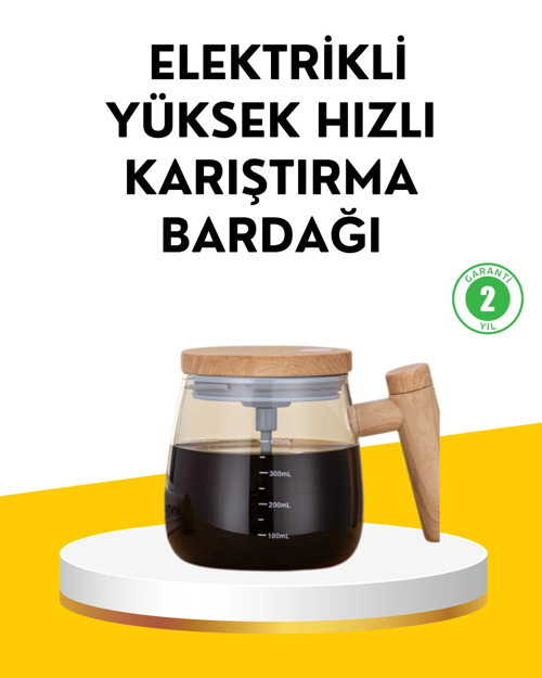 ® USB Şarjlı Akıllı Karıştırıcı Kupa – Isıtma Altlıklı IP6 Su Geçirmez