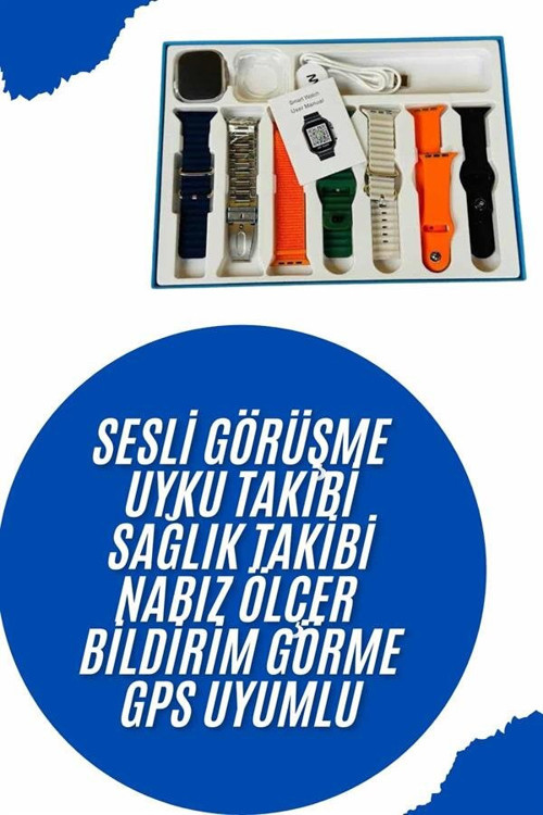 Akıllı Saat 7 Kordon Hediyeli Takvim Alarm Nabız Ölçer Bildirim Görme Sesli G? - HEPIDE3255-7