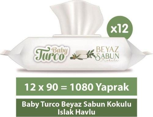 Beyaz Sabun Kokulu Islak Havlu 12 Adet 90'lı