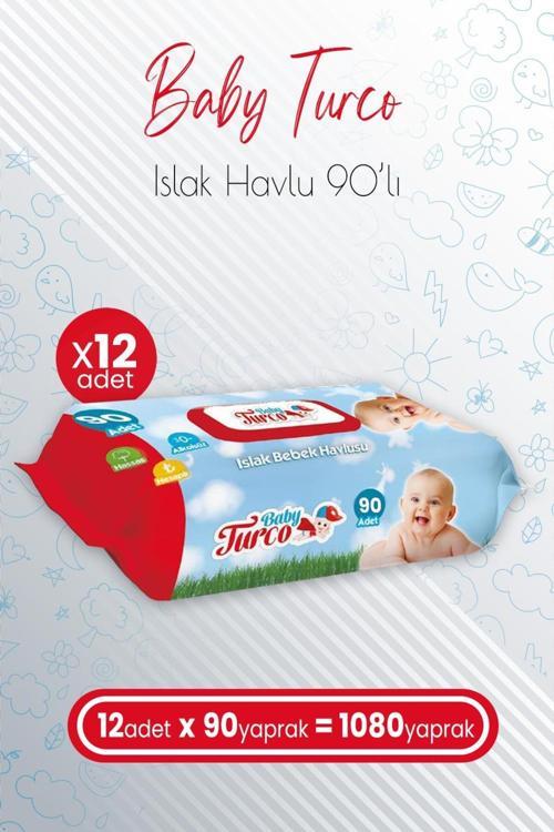 Islak Bebek Havlusu 90' lı x 12 Adet (1080 Yaprak)