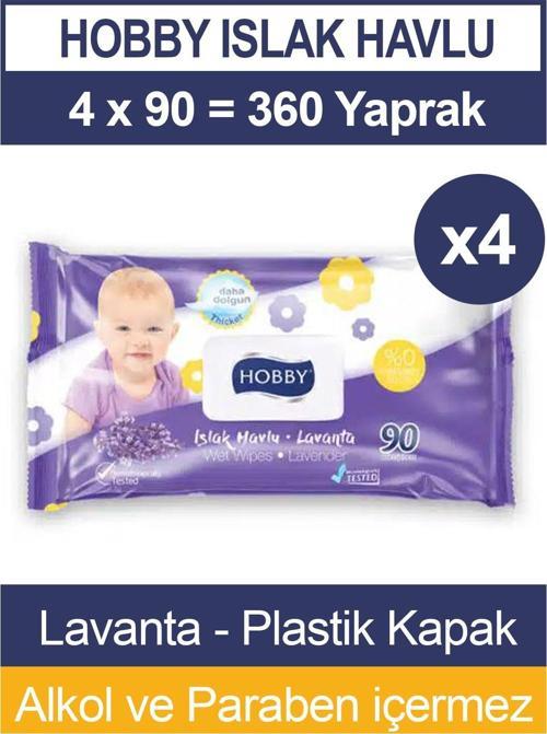 Islak Havlu Lavanta 90'lı 4 Paket