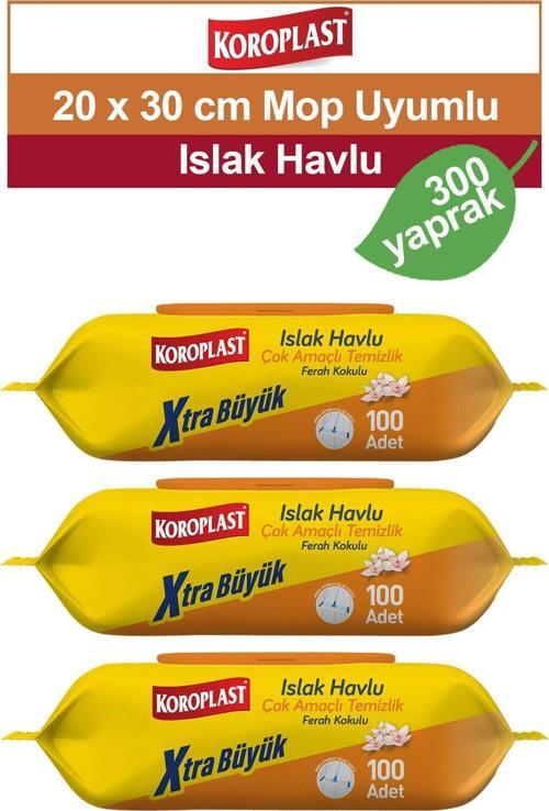 Mop uyumlu Çok Amaçlı Islak Temizlik Havlusu Ferah Kokulu 3x100 adet
