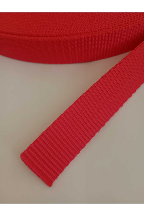 KOLON ŞERİT KIRMIZI DAR DOKUMA (2,5 Cm) 25 Mm X 5 Metre Çanta VE tasma Hobi Kolonu Kemer Şerit